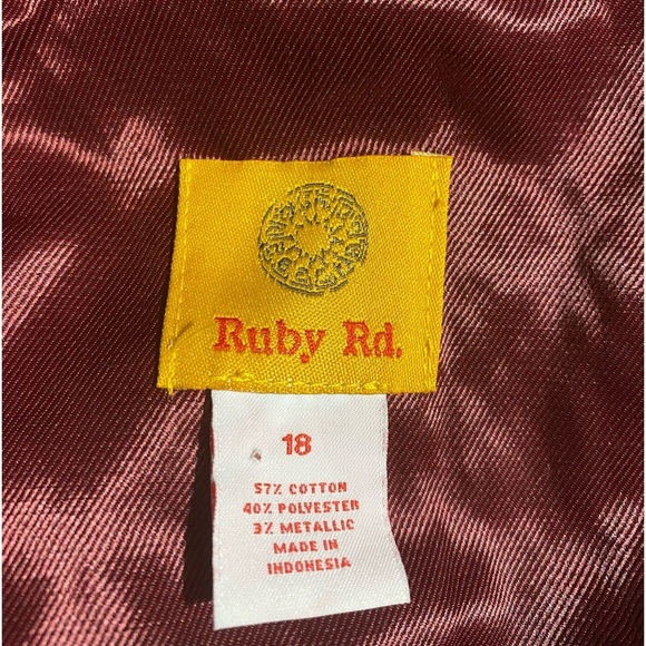 Metallic Red Utility Cargo Raincoat Button Front Drawstring Ruby Rd Size 18 - Picture 14 of 15